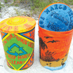 Tropical designed recycling container